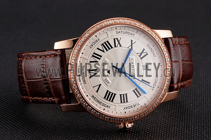 Swiss Cartier Ballon Bleu GMT Silver Dial Stainless Steel Case Two Tone Rose Gold Steel Bracelet