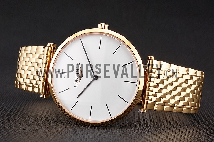 Swiss Longines Grande Classique White Dial Gold Case And Bracelet