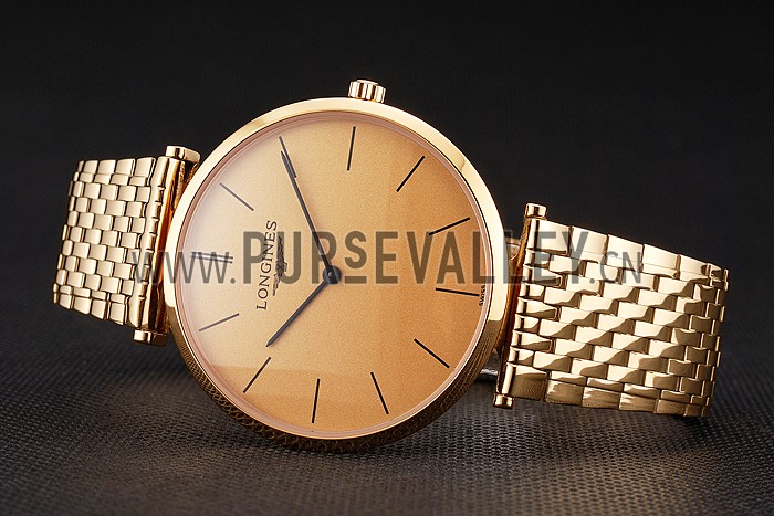 Swiss Longines Grande Classique Gold Dial Gold Case And Bracelet