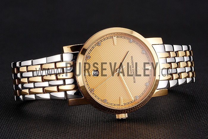 Vacheron Constantin Fine Gold Dial Gold Case Two Tone Bracelet