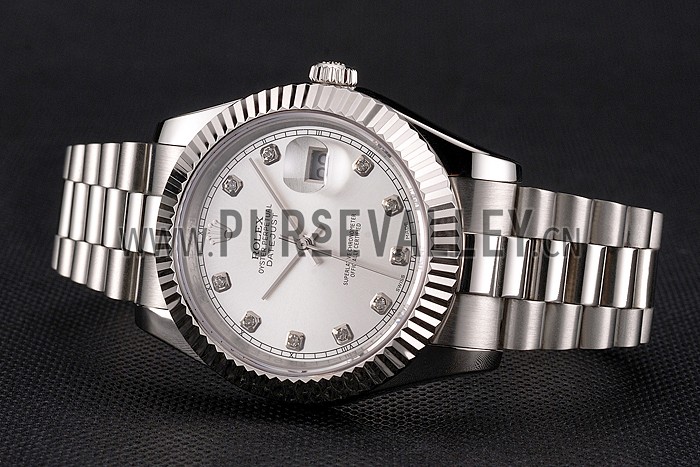 Swiss Rolex Datejust Silver Dial Stainless Steel Case And Bracelet