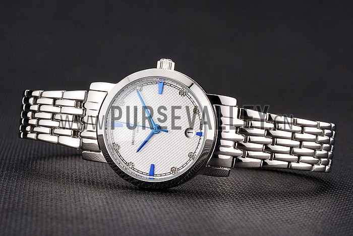 Vacheron Constantin Fine White Dial Blue Marks Stainless Steel Case And Bracelet