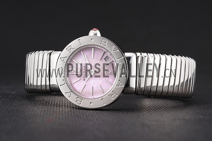 Bvlgari Bvlgari Light Pink Dial Stainless Steel Case And Tubogas Bracelet