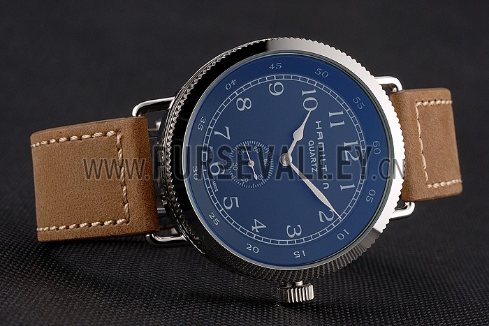 Hamilton Navy Pioneer Small Second Black Dial Stainless Steel Case Light Brown Leather Strap