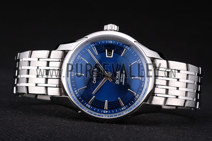 Omega Swiss DeVille Stainless Steel Bezel Blue Dial 7602