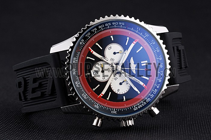Breitling Certifie Black Rubber Strap Black Dial Chronograph 80182