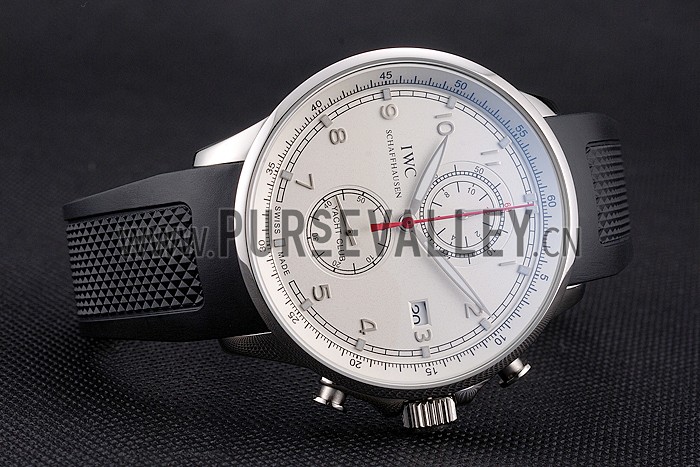 IWC Portugieser Yacht Club White Dial Stainless Steel Case Black Rubber Strap