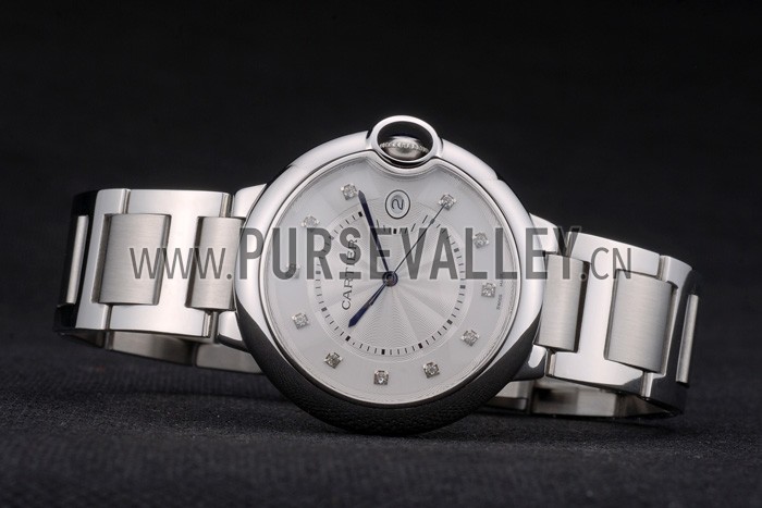Cartier Ballon Bleu 42mm White Dial Stainless Steel Case Two Tone Silver Bracelet