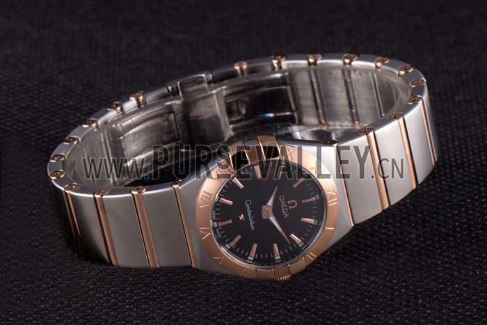 Omega Constellation Rose Gold Bezel Two Tone Band som100 621480