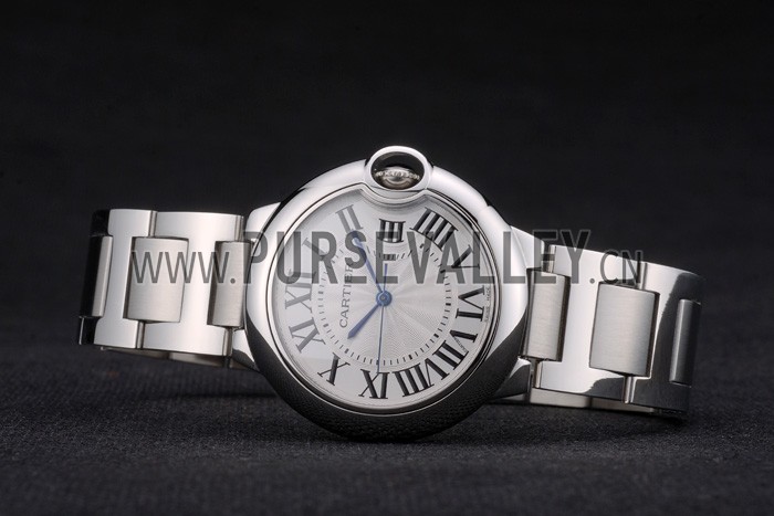 Cartier Ballon Bleu 38mm White Dial Stainless Steel Case Two Tone Silver Bracelet