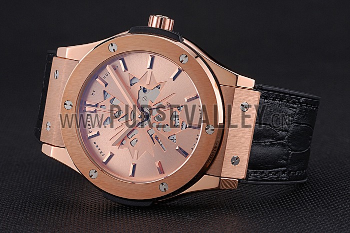 Hublot Classic Fusion Shawn Carter Gold Case Black Leather Strap 622818