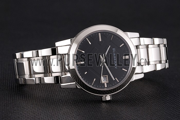 Burberry The City Black Dial Stainless Steel Case And Bracelet