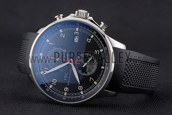 IWC Portugieser Yacht Club Black Dial Stainless Steel Case Black Rubber Strap