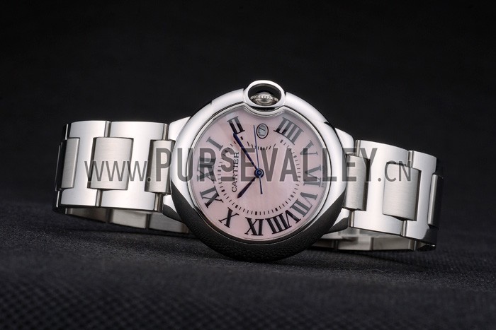 Cartier Ballon Bleu 38mm Pink Dial Stainless Steel Case And Bracelet