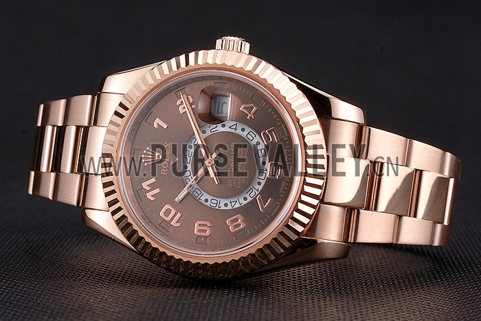 Rolex Sky Dweller Brown Dial Rose Gold Case Ad Bracelet