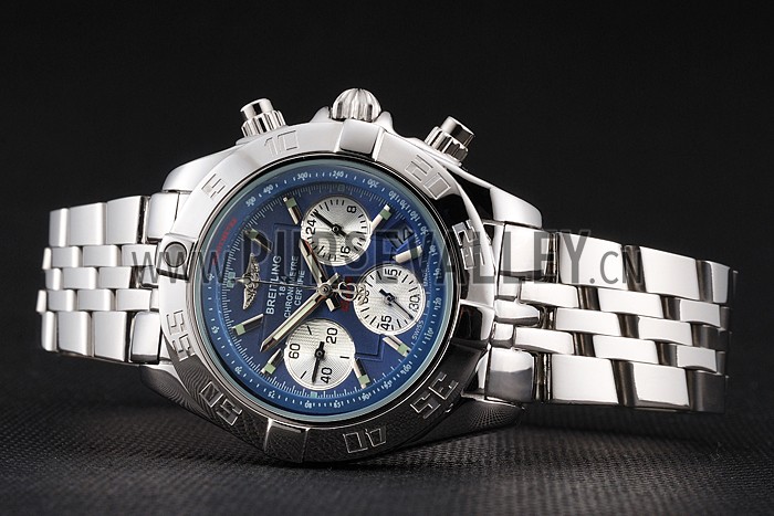 Breitling Chronomat Quartz Blue Dial Stainless Steel Case And Bracelet