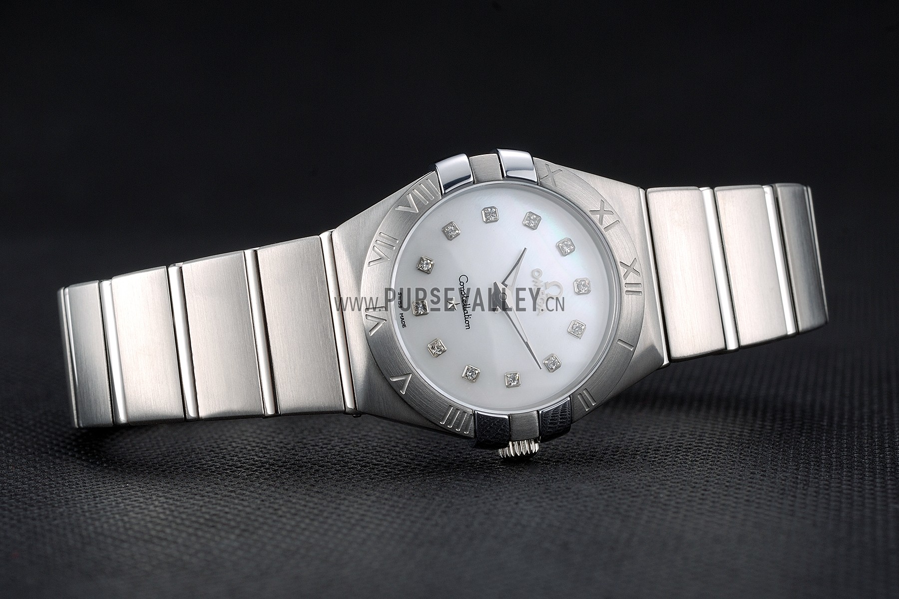 Swiss Lady Omega Constellation Stainless Steel Bracelet Silver Dial 80290