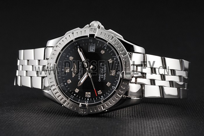Breitling Colt Lady Black Dial Diamond Hour Marks Stainless Stees Case And Bracelet
