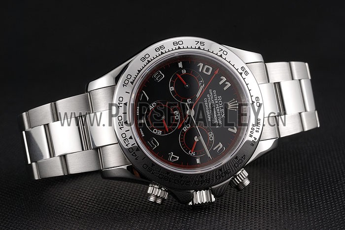 Swiss Rolex Daytona Stainless Steel Bracelet Black Dial 80296
