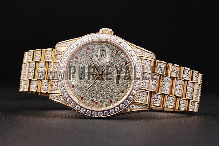 Swiss Rolex Day-Date Diamonds Yellow Gold-srl185 621615