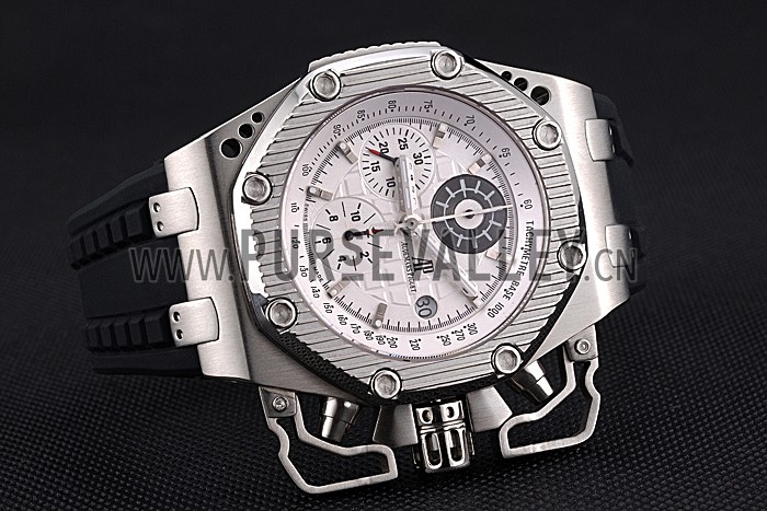 Swiss Audemars Piguet Royal Oak Offshore Survivor White Dial Stainless Steel Case Black Rubber Strap 622859