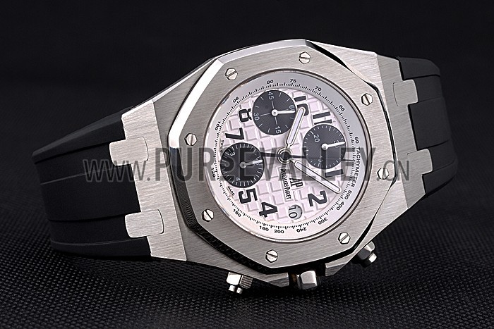Swiss Audemars Piguet Royal Oak Offshore White Dial Stainless Steel Casr Black Rubber Strap 622851