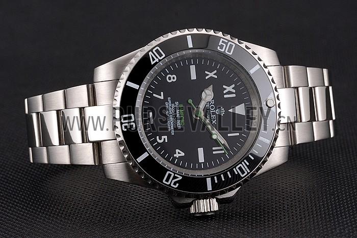 Rolex Bamford Submariner Black Dial With Roman Numerals Black Bezel Stainless Steel Case And Bracelet