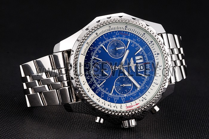 Breitling Bentley 6.75 Speed Blue Dial Stainless Steel Case And Bracelet 622214