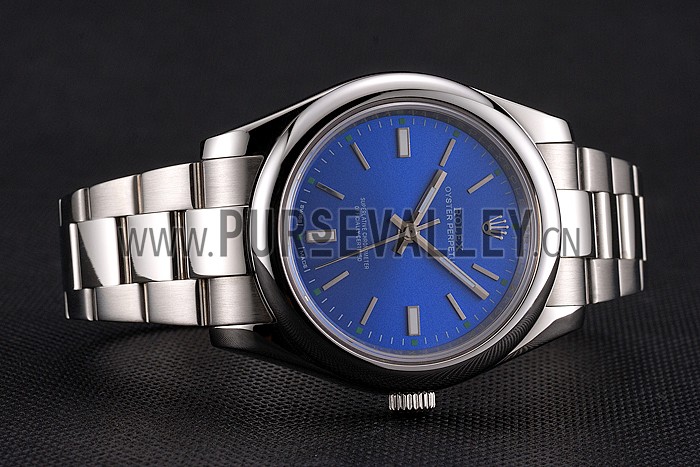 Rolex Oyster Perpetual Blue Dial Stainless Steel Case And Bracelet