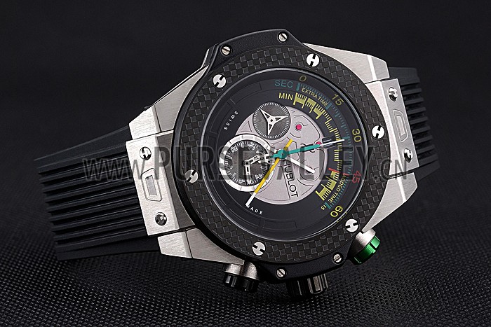 Hublot Big Bang Unico Bi-Retrograde Chrono King Stainless Steel Case Black Rubber Strap 622770