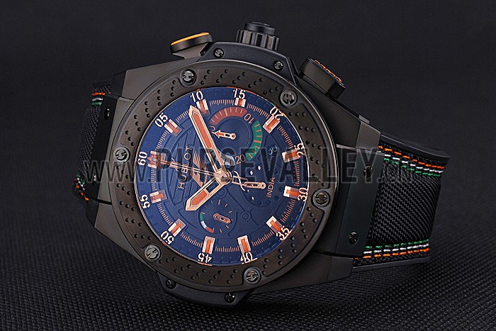 Swiss Hublot Big Bang Limited Edition Formula 1 Black And Orange Dial Black Case Black Fabric Strap 622884