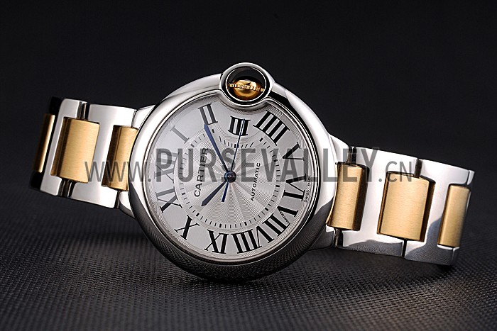Swiss Cartier Ballon Bleu 36mm Silver Dial Stainless Steel Case Two Tone Gold Bracelet 622878