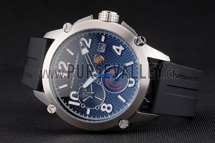 Porsche Design Indicator Black Dial Stainless Steel Case Black Rubber Strap