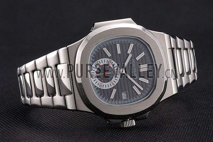 Patek Philippe Nautilus Black Dial Stainless Steel Case And Bracelet