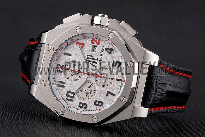 Audemars Piguet Royal Oak Offshore Shaquille O'Neal White Dial Stainless Steel Case Black Leather Strap