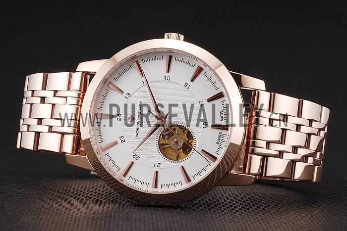 Vacheron Constantin Tourbillon White Dial Rose Gold Case And Bracelet