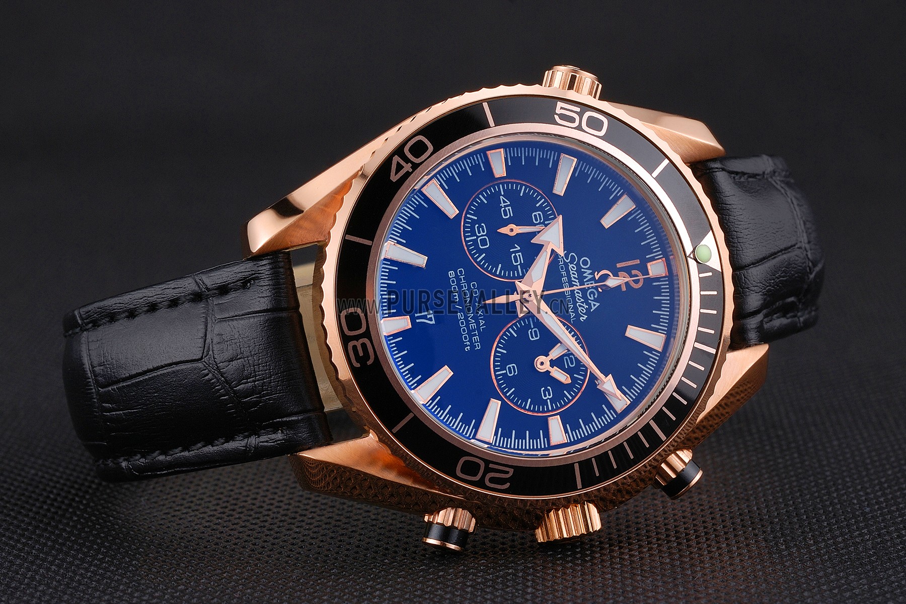 Omega Seamaster Planet Ocean Chronograph Ceragold Black Dial 622391