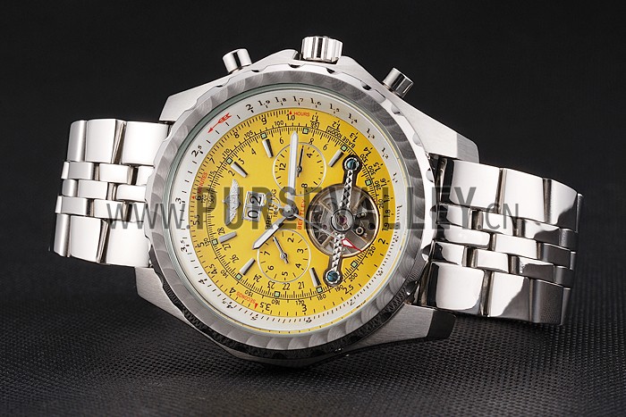 Breitling Bentley Mulliner Tourbillon Yellow Dial Stainless Steel Case And Bracelet 622734