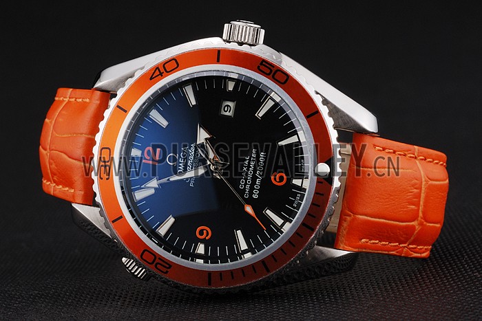 Omega Seamaster Planet Ocean Co-axial Orange Case Black Dial 98100