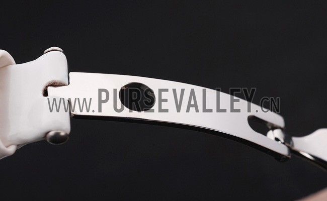 Bvlgari B.ZERO1 25mm White Dial Stainless Steel Case And Bezel White Leather Bracelet