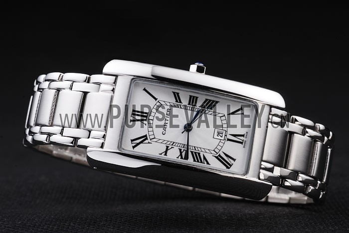 Cartier Tank Americaine 37mm White Dial Stainless Steel Case And Bracelet