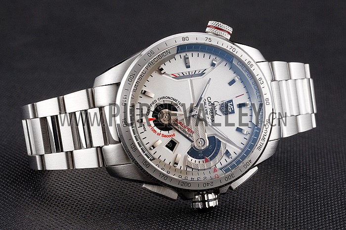 Tag Heuer Swiss Carrera Tachymeter Bezel Stainless Steel White Dial
