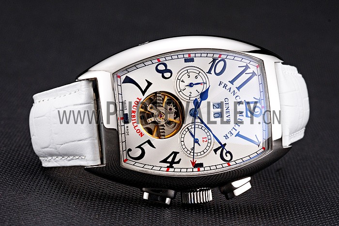Franck Muller Casablanca White Croco Leather Strap White Dial 80281