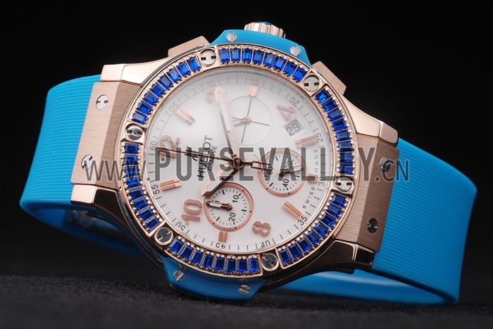 Hublot Big Bang Tutti Frutti Blue Strap Gold Dial