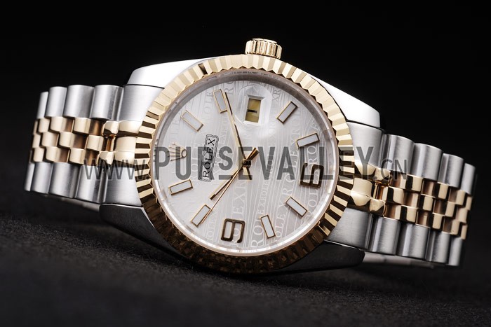 Rolex DateJust Two Tone Stainless Steel 18k Gold Plated Silver Dial 98084