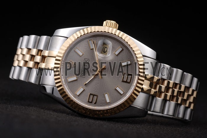 Rolex DateJust Two Tone Stainless Steel 18k Gold Plated Silver Dial 98085
