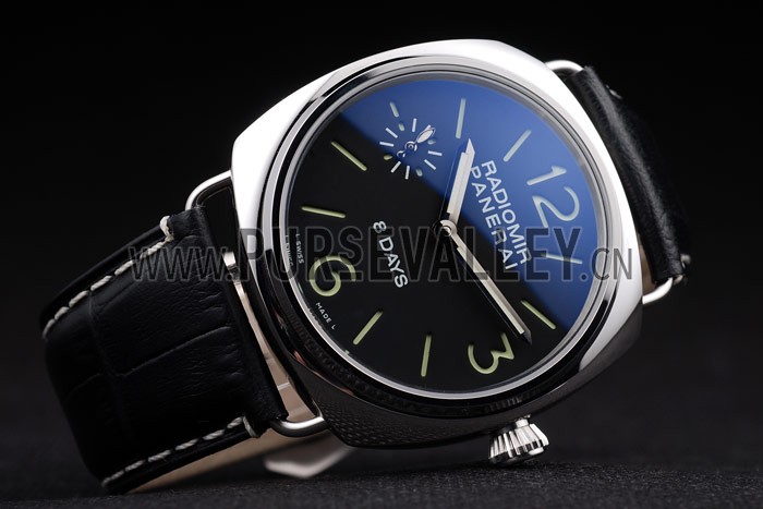 Panerai Radiomir Polished Stainless Steel Case Black Dial Black Leather Strap 98138