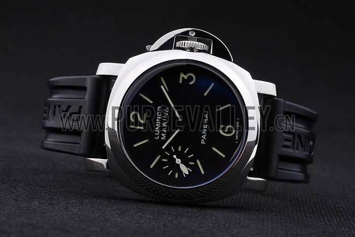 Panerai Luminor Black Rubber Bracelet Watch Replica 4566