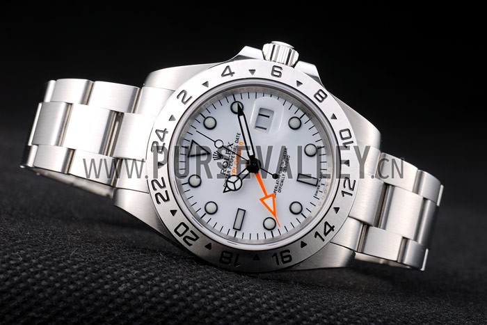 Rolex Explorer Stainless Steel Bezel White Dial Tachymeter