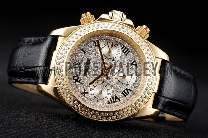 Rolex Daytona Lady Gold Case Crystal Studded Bezel Crystal Studded Dial 98238